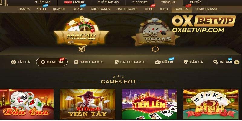 Thể loại game Poker Oxbet online