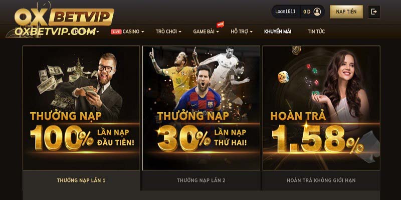 Khuyến mãi casino Oxbet cực sang